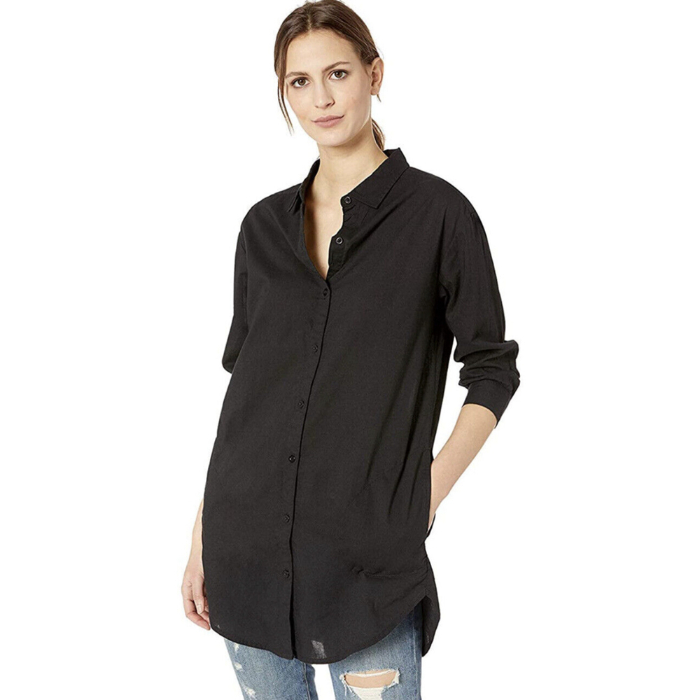Prana Black Button-Up Women's Top - Picture 3 of 6